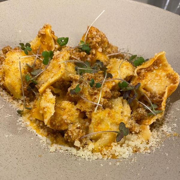 Capelatii di Zucca com Ragu — Italianino