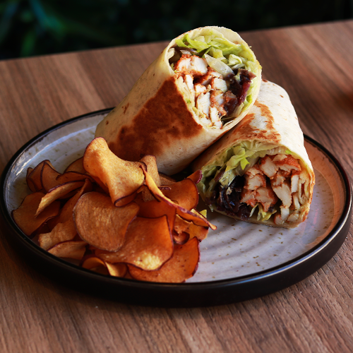Burrito integral de frango panado — Legumes & outros Vícios, Coimbra